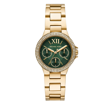  Shop Authentic Michael Kors Camille Multifunction Green Dial Gold Steel Strap Watch For Women - MK6981 - Luxxuri