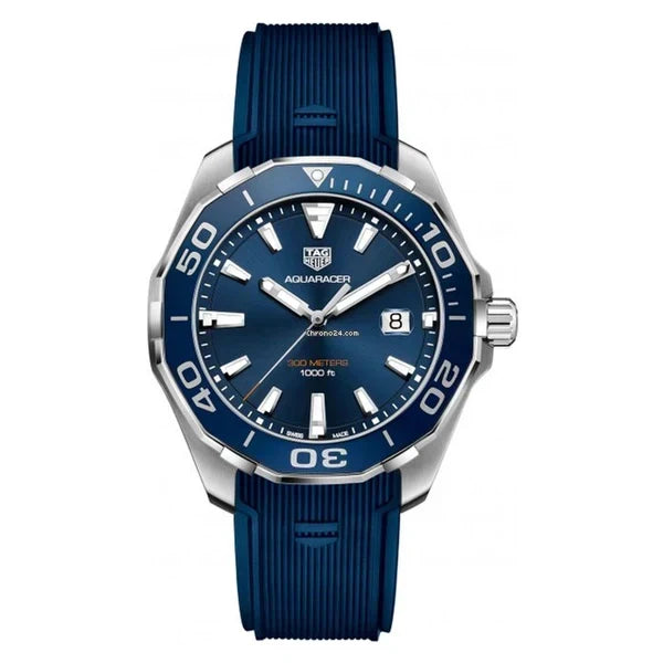  Shop Authentic Tag Heuer Aquaracer Blue Dial Blue Rubber Strap Watch for Men - WAY111C.FT6155 - Luxxuri