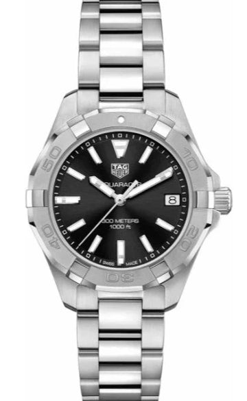  Shop Authentic Tag Heuer Aquaracer Black Dial Silver Steel Strap Watch for Women - WBD1310.BA0740 - Luxxuri