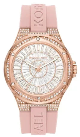  Shop Authentic Michael Kors Lennox Three-Hand Analog White Dial Pink Silicone Strap Watch For Women - MK7334 - Luxxuri