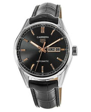  Shop Authentic Tag Heuer Carrera Day Date Black Dial Black Leather Strap Watch for Men - WBN2013.FC6503 - Luxxuri