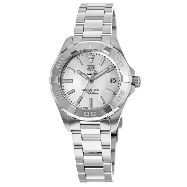  Shop Authentic Tag Heuer Aquaracer White Mother of Pearl Dial Silver Steel Strap Watch for Women - WBD1311.BA0740 - Luxxuri