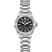  Shop Authentic Tag Heuer Aquaracer Quartz Diamonds Black Dial Silver Steel Strap Watch for Women - WAY131P.BA0748 - Luxxuri