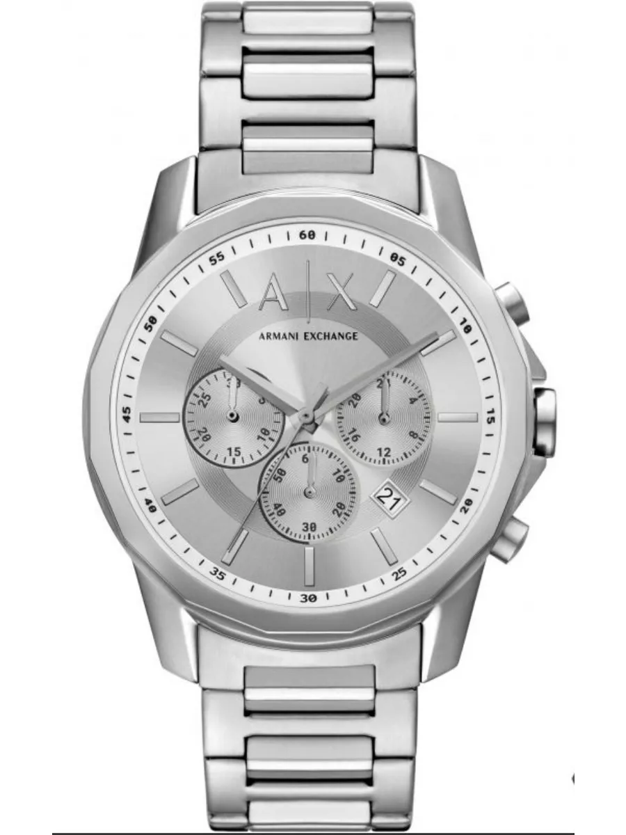  Shop Authentic Armani Exchange Outerbanks Chronograph Silver Dial Silver Steel Strap Watch For Men - AX7141 - Luxxuri