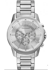  Shop Authentic Armani Exchange Outerbanks Chronograph Silver Dial Silver Steel Strap Watch For Men - AX7141 - Luxxuri