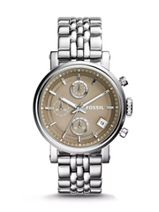  Shop Authentic Fossil Boyfriend Chronograph Brown Dial Silver Steel Strap Watch for Women - ES3747 - Luxxuri