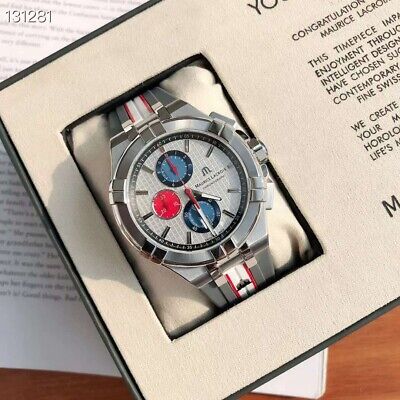  Shop Authentic Maurice Lacroix Aikon Chronograph Special Edition Mahindra Racing Silver Dial Grey Rubber Strap Watch for Men - AI1018-TT031-130-2 - Luxxuri
