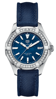  Shop Authentic Tag Heuer Aquaracer Quartz Diamonds Blue Dial Blue Nylon Strap Watch for Women - WAY131N.FT6091 - Luxxuri