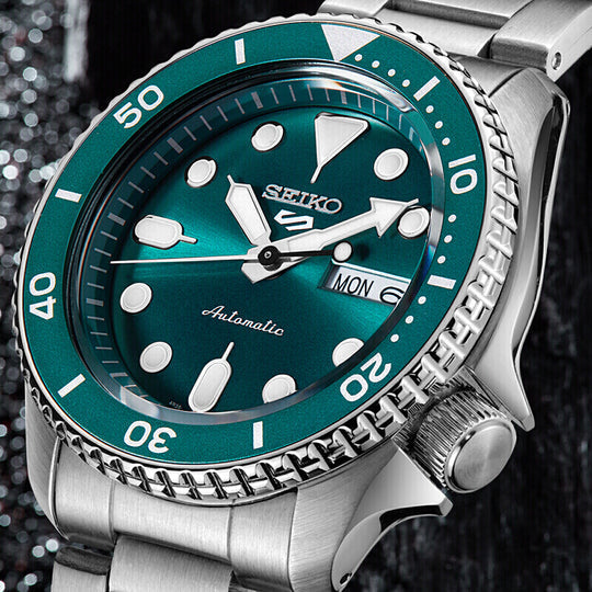  Shop Authentic Seiko 5 Sports Automatic Green Dial Silver Steel Strap Watch For Men - SRPD61K1 - Luxxuri