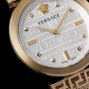  Shop Authentic Versace Meander Greca White Dial Gold Mesh Bracelet Watch for Women - VELW00820 - Luxxuri