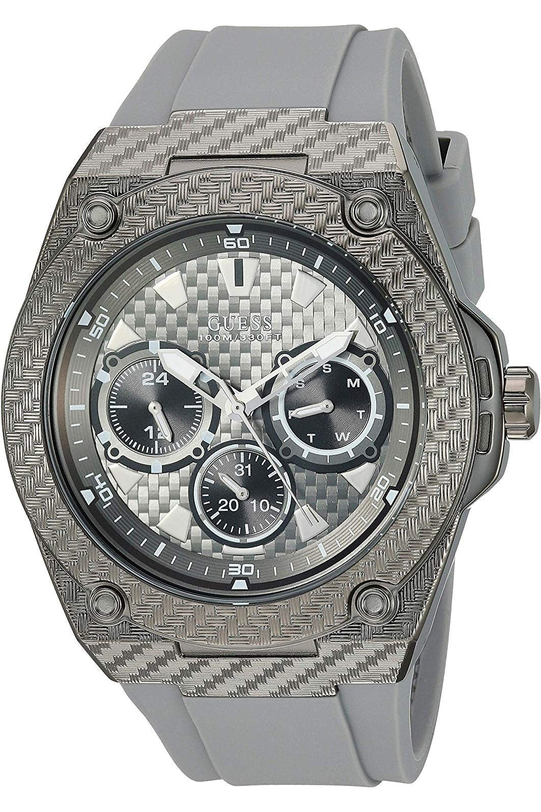  Shop Authentic Guess Legacy Grey Dial Grey Silicone Strap Watch For Men - W1048G1 - Luxxuri