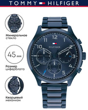  Shop Authentic Tommy Hilfiger Asher Chronograph Blue Dial Blue Steel Strap Watch For Men - 1791853 - Luxxuri