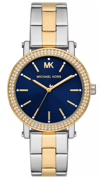  Shop Authentic Michael Kors Analog Blue Dial Two Tone Steel Strap Watch for Women - MKO1049 - Luxxuri
