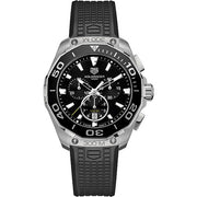  Shop Authentic Tag Heuer Carrera Aquaracer Quartz Chronograph Black Dial Black Rubber Strap Watch for Men - CAY111A.FT6041 - Luxxuri
