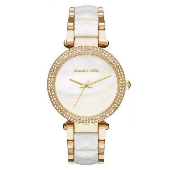  Shop Authentic Michael Kors Parker Mother of Pearl Dial Two Tone Steel Strap Watch for Women - MK6400 - Luxxuri