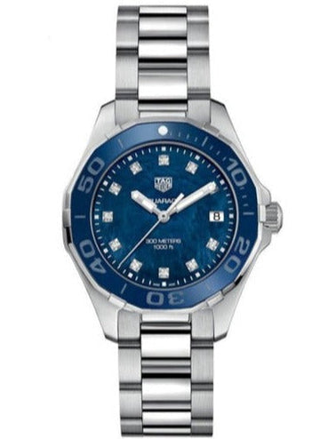  Shop Authentic Tag Heuer Aquaracer 35mm Quartz Blue Dial Silver Steel Strap Watch for Women - WSY131L.BA0748 - Luxxuri