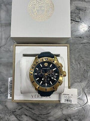  Shop Authentic Versace Casual Chronograph Blue Dial Blue Leather Strap Watch for Men - VERG004-18 - Luxxuri