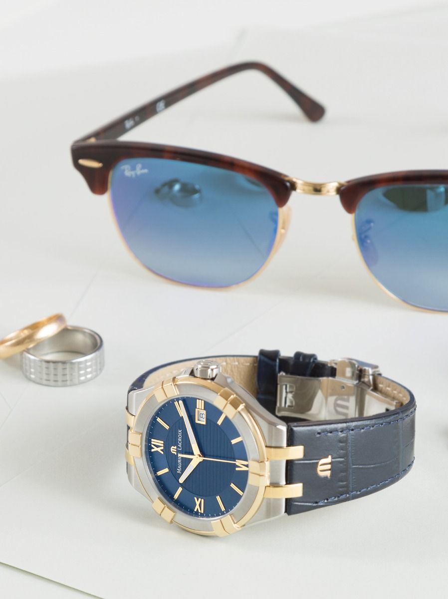  Shop Authentic Maurice Lacroix Aikon Blue Dial Blue Leather Strap Watch for Men - AI1008-PVY11-432-1 - Luxxuri