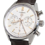  Shop Authentic Tag Heuer Carrera Chronograph White Dial Brown Leather Strap Watch for Men - CBN2013.FC6483 - Luxxuri