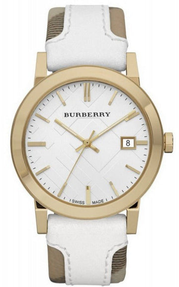  Shop Authentic Burberry The City White Dial White Leather Strap Watch for Women - BU9110 - Luxxuri