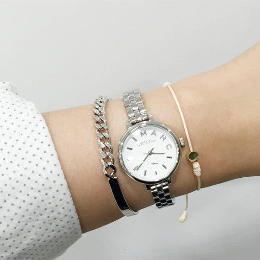  Shop Authentic Marc Jacobs Sally White Dial Silver Steel Strap Watch for Women - MBM8642 - Luxxuri