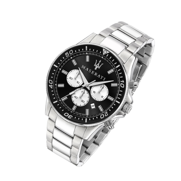  Shop Authentic Maserati SFIDA Chronograph Black Dial Silver Steel Strap Watch For Men - R8873640004 - Luxxuri