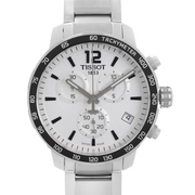  Shop Authentic Tissot Quickster Chronograph Silver Dial Watch For Men - T095.417.11.037.00 - Luxxuri