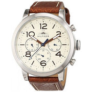  Shop Authentic Tommy Hilfiger Jake Multifunction White Dial Brown Leather Strap Watch for Men - 1791230 - Luxxuri