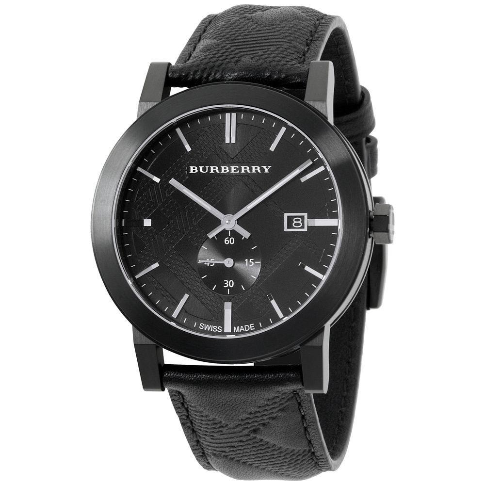  Shop Authentic Burberry The City Black Dial Black Leather Strap Watch for Men - BU9906 - Luxxuri