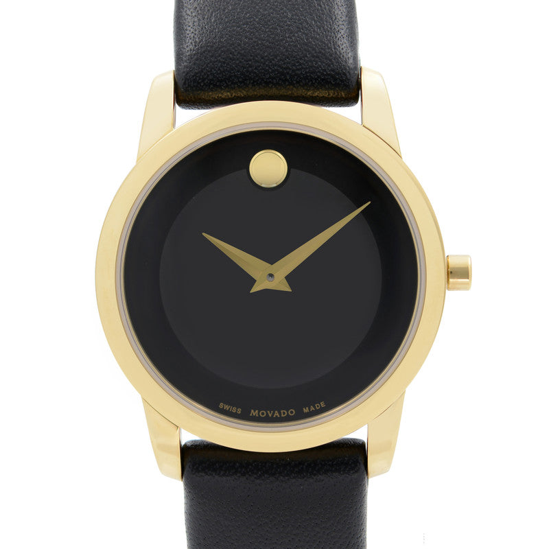  Shop Authentic Movado Museum Classic Black Dial Black Leather Strap Watch For Women - 0606877 - Luxxuri