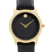  Shop Authentic Movado Museum Classic Black Dial Black Leather Strap Watch For Women - 0606877 - Luxxuri