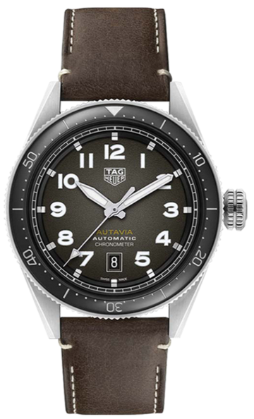 Shop Authentic Tag Heuer Autavia Automatic Grey Dial Brown Leather Strap Watch for Men - WBE5114.FC8266 - Luxxuri