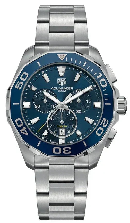  Shop Authentic Tag Heuer Aquaracer Blue Dial SIlver Steel Strap Watch for Men - CAY111B.BA0927 - Luxxuri