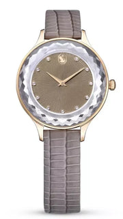  Shop Authentic Swarovski Octea Nova Beige Dial Grey Leather Strap Watch for Women - 5649999 - Luxxuri