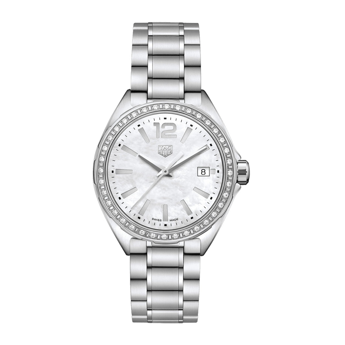  Shop Authentic Tag Heuer Formula 1 Quartz Diamonds Mother of Pearl Dial Silver Steel Strap Watch for Women - WBJ131A.BA0666 - Luxxuri