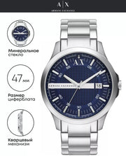  Shop Authentic Armani Exchange Hampton Chronograph Blue Dial Silver Steel Strap Watch For Men - AX2132 - Luxxuri