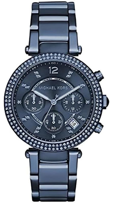  Shop Authentic Michael Kors Parker Chronograph Blue Dial Blue Steel Strap Watch For Women - MK6418 - Luxxuri