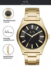  Shop Authentic Armani Exchange Nico Analog Black Dial Gold Steel Strap Watch For Men - AX2328 - Luxxuri