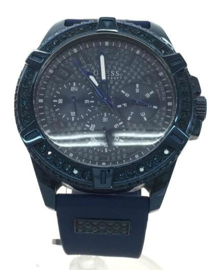  Shop Authentic Guess Frontier Crystals Blue Dial Blue Silicon Strap Watch For Men - W1132G4 - Luxxuri