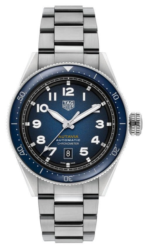  Shop Authentic Tag Heuer Autavia Automatic Blue Dial Silver Steel Strap Watch for Men - WBE5116.EB0173 - Luxxuri
