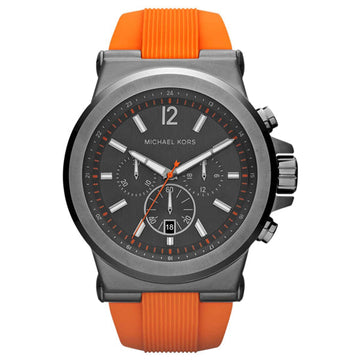  Shop Authentic Michael Kors Dylan Chronograph Grey Dial Orange Rubber Strap Watch for Men - MK8296 - Luxxuri