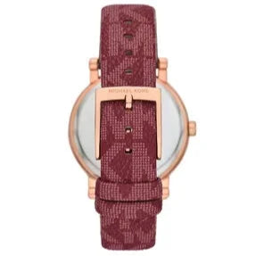  Shop Authentic Michael Kors Corey Crystals Red Dial Red Leather Strap Watch for Women - MKO1025 - Luxxuri