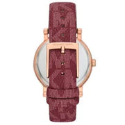  Shop Authentic Michael Kors Corey Crystals Red Dial Red Leather Strap Watch for Women - MKO1025 - Luxxuri