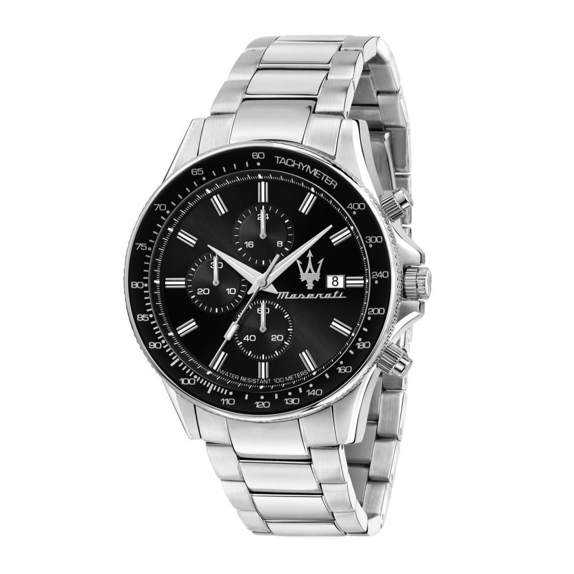  Shop Authentic Maserati SFIDA Chronograph Black Dial Silver Steel Strap Watch For Men - R8873640015 - Luxxuri