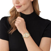  Shop Authentic Michael Kors Harlowe Three-Hand Quartz Gold Dial Gold Steel Strap Watch For Women - MK4709 - Luxxuri