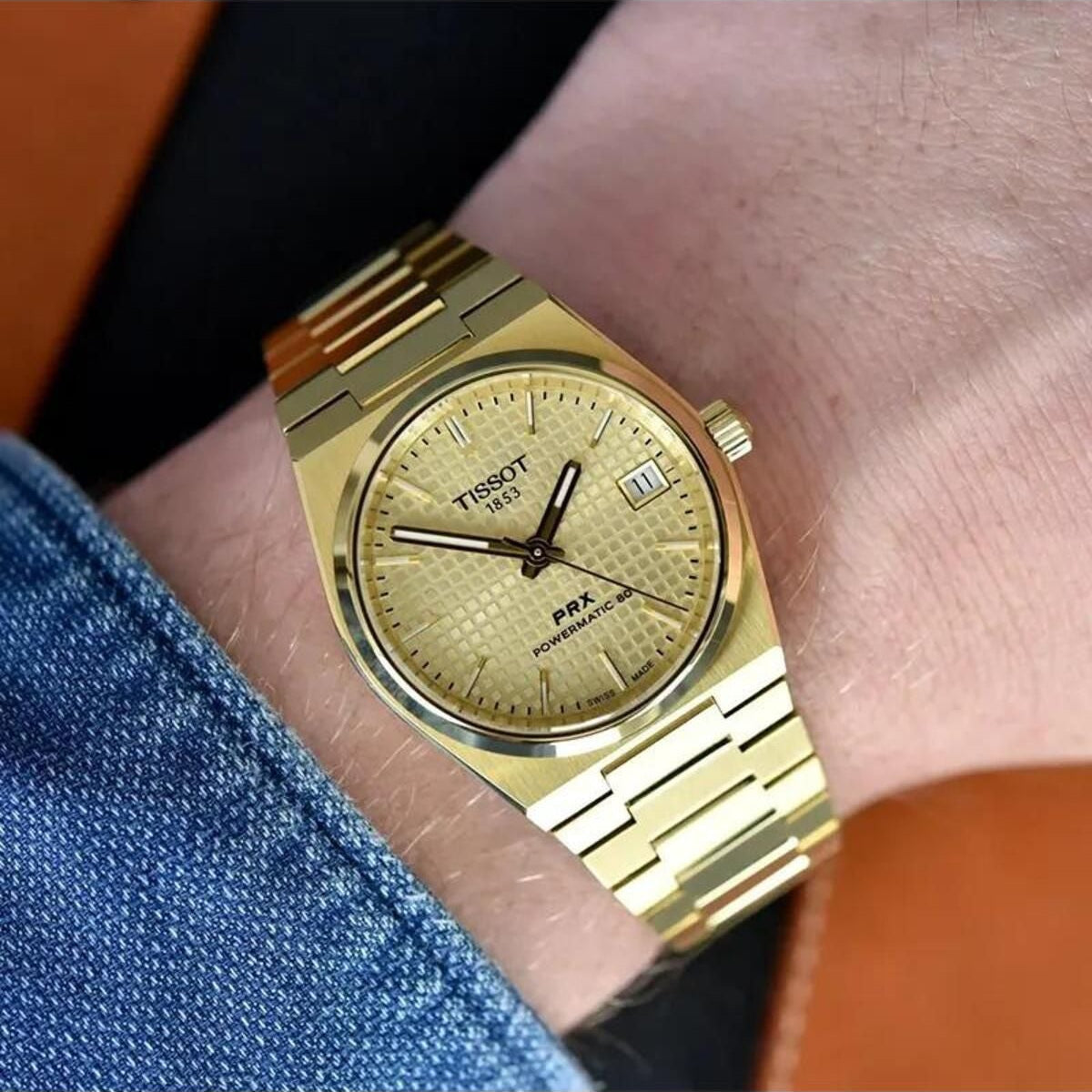  Shop Authentic Tissot PRX Powermatic 80 Gold Dial Gold Steel Strap Watch for Men - T137.207.33.021.00 - Luxxuri