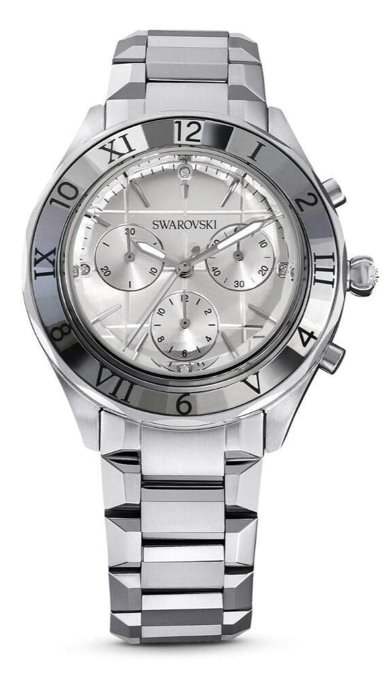  Shop Authentic Swarovski Dextera Chronograph Silver Dial Silver Steel Strap Watch for Women - 5641297 - Luxxuri