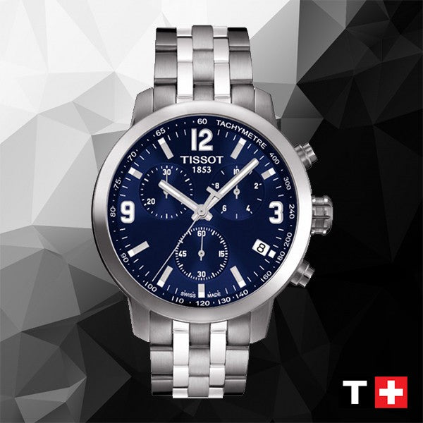  Shop Authentic Tissot PRC 200 Chronograph Blue Dial Silver Steel Strap Watch For Men - T055.417.11.047.00 - Luxxuri