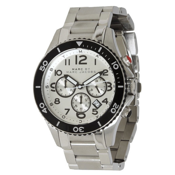  Shop Authentic Marc Jacobs Rock Chronograph White Dial Silver Steel Strap Watch for Men - MBM5027 - Luxxuri