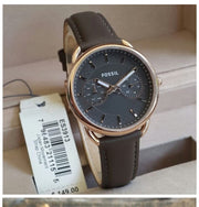  Shop Authentic Fossil Tailor Grey Dial Grey Leather Strap Watch for Women - ES3913 - Luxxuri